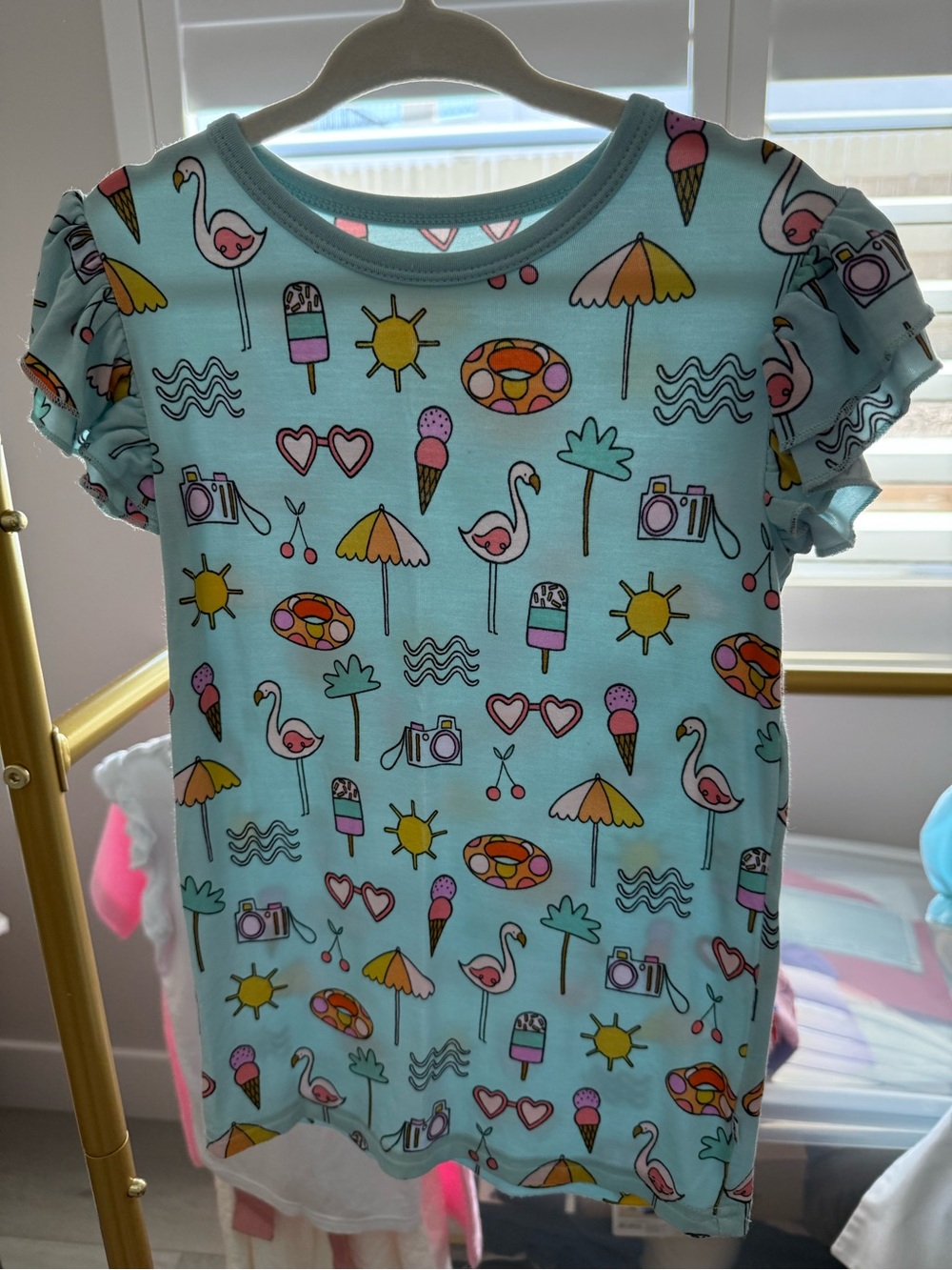Little Sleepies flutter sleeve top in summer print